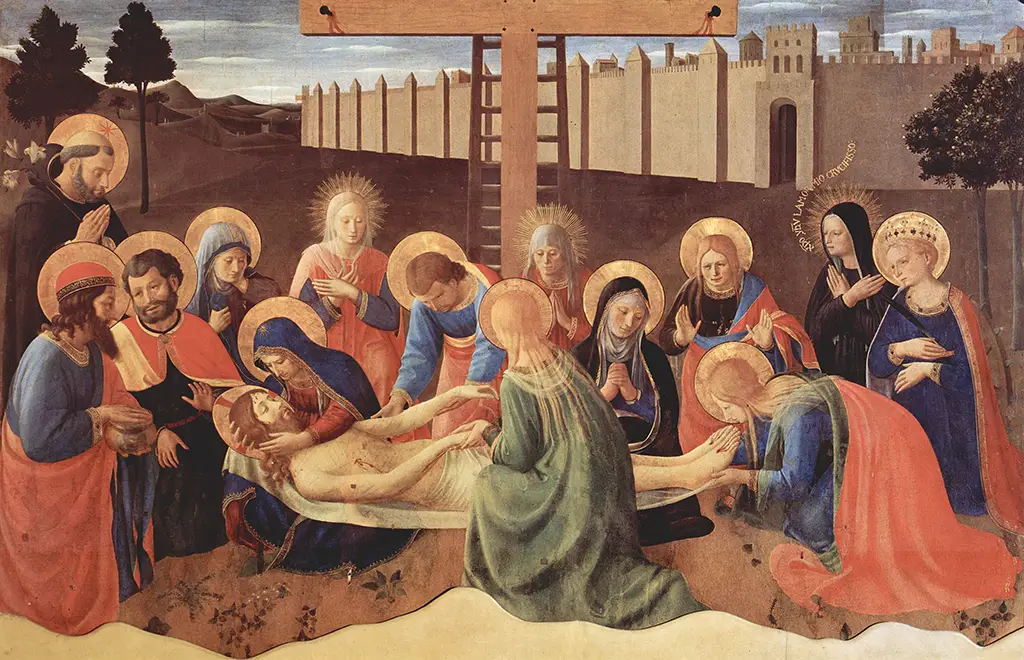 Lamentation Over the Dead Christ (Croce al Tempio Lamentation) in Detail Fra Angelico